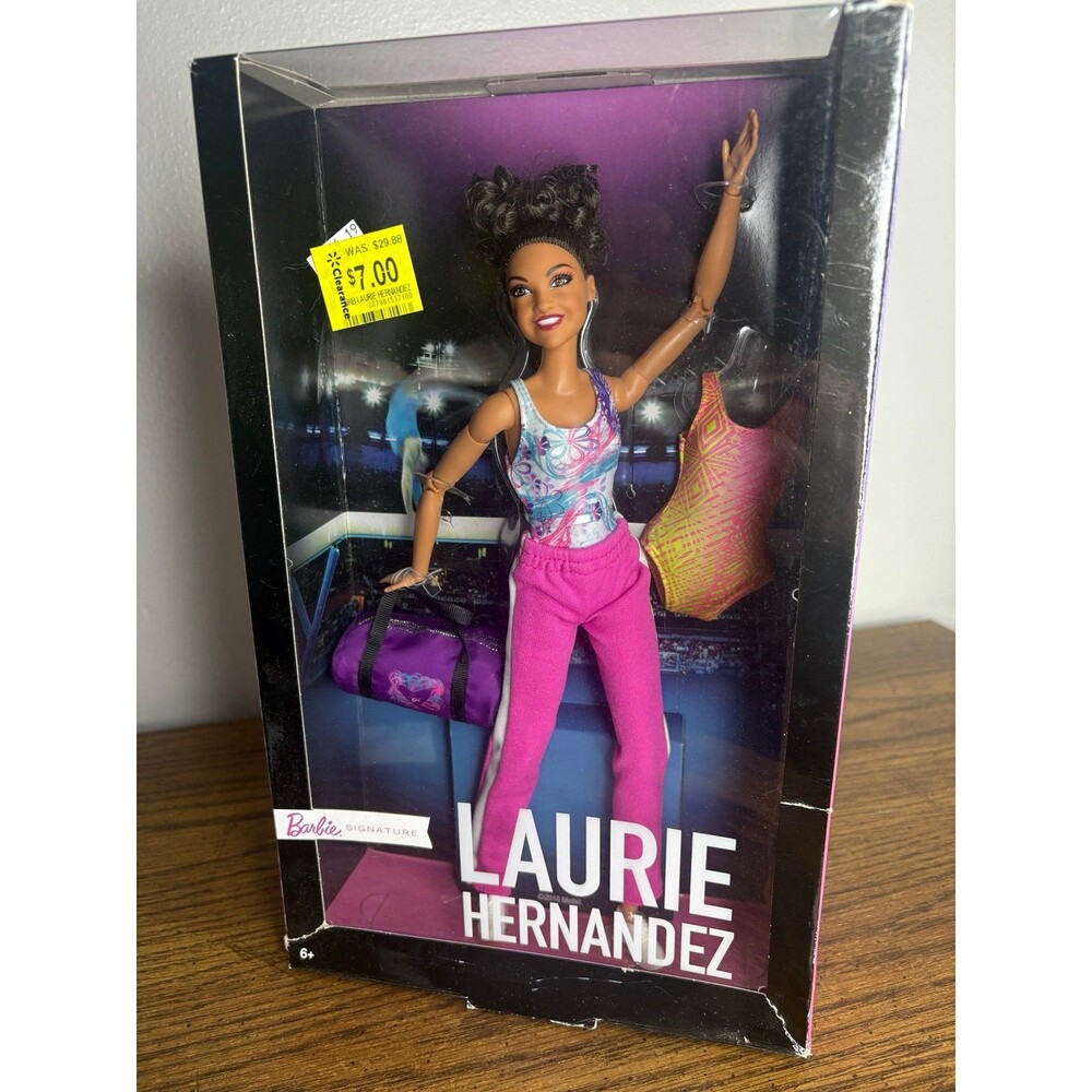 Barbie Signature Laurie Hernandez Doll Olympics USA Gymnastics Made to Move NEW